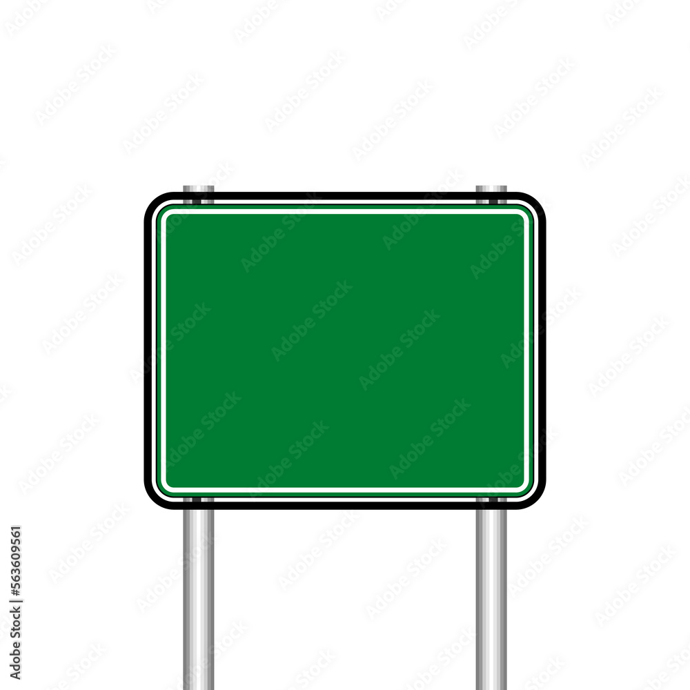 Obraz premium Blank Road sign isolated on white background
