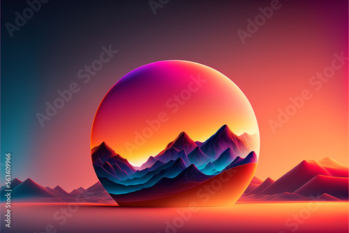 Illustration of a dynamic colorful background - Ultra gradient - Created with generative ai