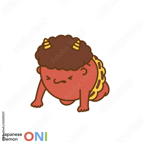 日本の鬼のキャラクターシリーズ「悔しがる鬼」