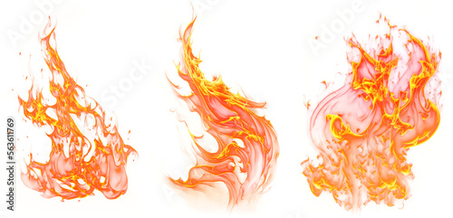 Fire collection PNG. Realistic Fire Flames transparent on without background. Burning red wildfire flames set, burn bonfire silhouette and blazing fiery spurts of flame