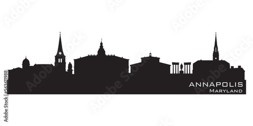 Annapolis Maryland city skyline vector silhouette