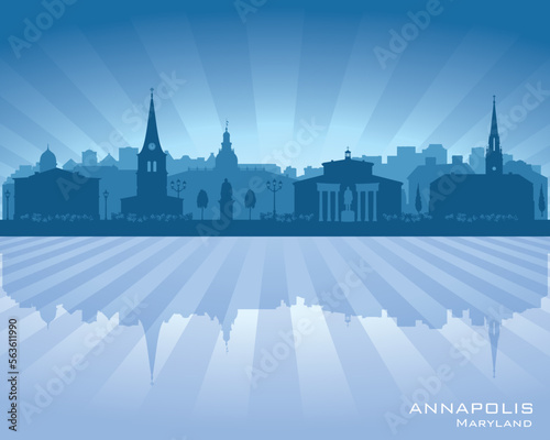 Annapolis Maryland city skyline vector silhouette