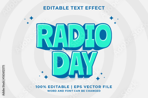3d Radio Cartoon Editable Text Effect Premium Vector
