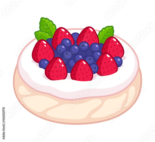 Pavlova dessert drawing