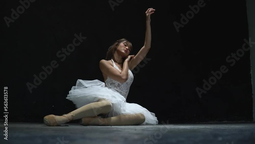 woman dancing. woman dancing in the studio. young ballerina with a perfect body is dancing in a photo studio, dancers are dressed in fashionable outfits. 