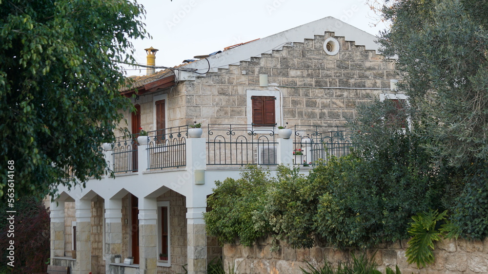 An old builing in Bethlehem of Galilee in Israel in the month of January