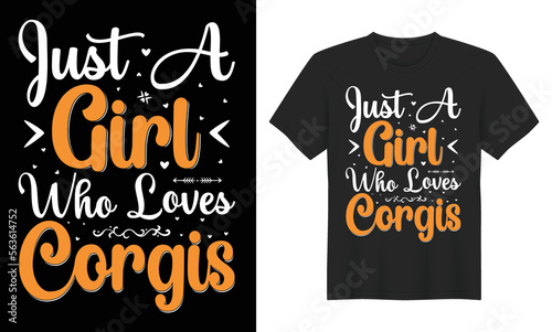 girls love corgis t-shirt design