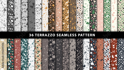 Set of terrazzo style seamless patterns