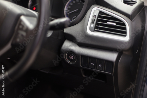 Car start stop system with pressing the button. © Queenmoonlite Studio