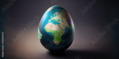 Fototapeta Naklejka Na Ścianę i Meble -  easter egg as planet Earth, copy space.