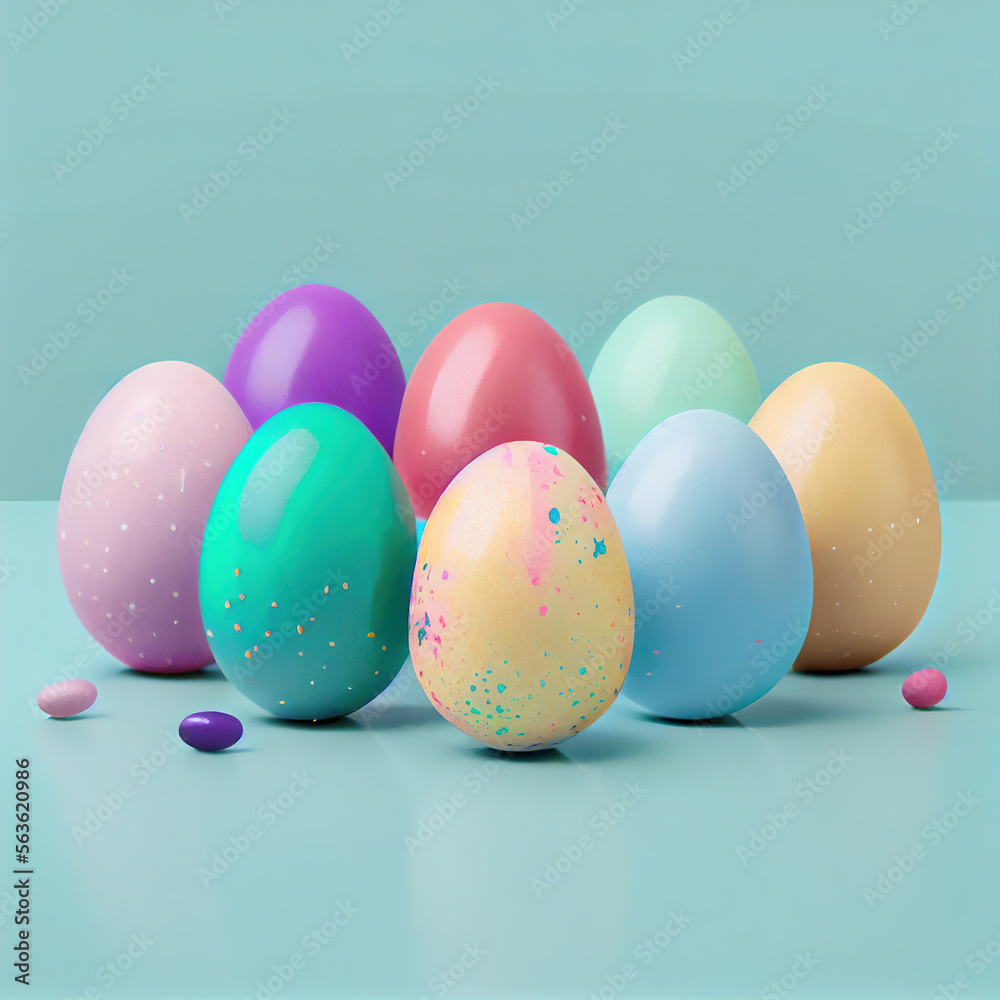 Pastel colours Easter eggs on neutral background. Pastel colours Easter eggs on neutral background.