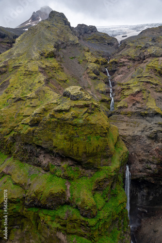 Waterfall in Mulagljufur canyon in Iceland