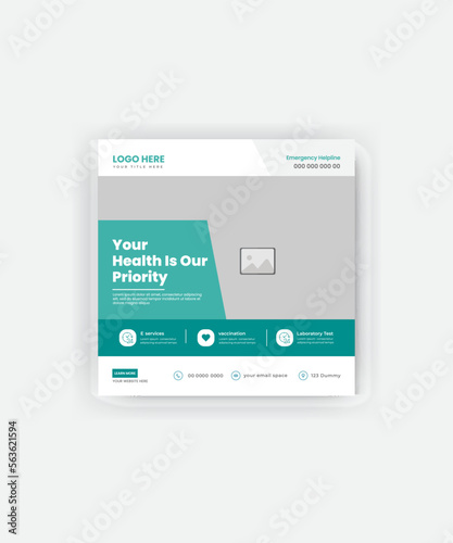 Medical Healthcare Social Media Poster Template