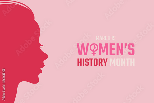 Womens History Month design background. Women's day. Poster or banner with different women. 8 March © Shigit