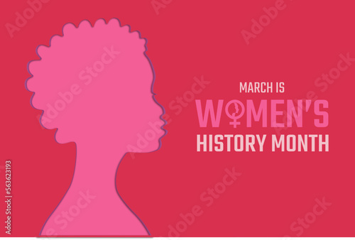 Womens History Month design background. Women's day. Poster or banner with different women. 8 March © Shigit