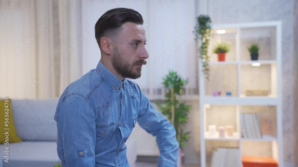 Portrait of thoughtful man at home.
The man is thoughtful, worried and thoughtful about his loneliness and grief.
Portrait of thoughtful man at home.
The man is thoughtful, worried and thoughtful about his loneliness and grief.