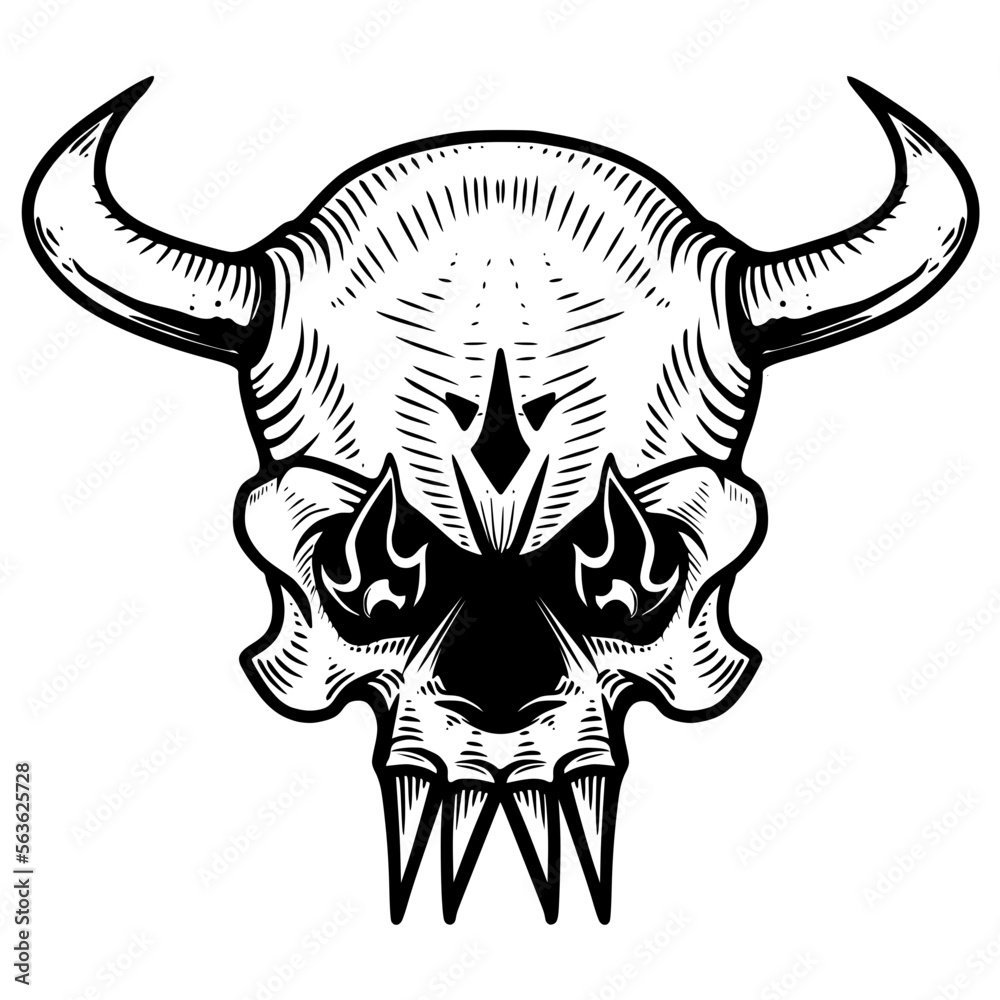 Fototapeta premium bull skull isolated on white