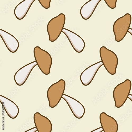 mushroom seamless pattern flat design vector illustration