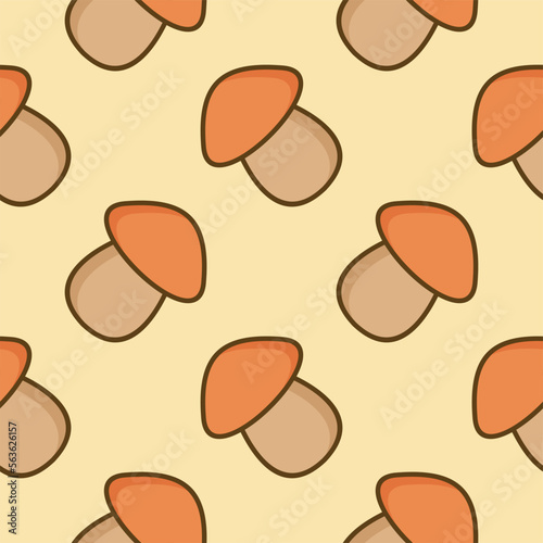mushroom seamless pattern flat design vector illustration