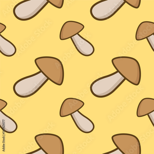 mushroom seamless pattern flat design vector illustration