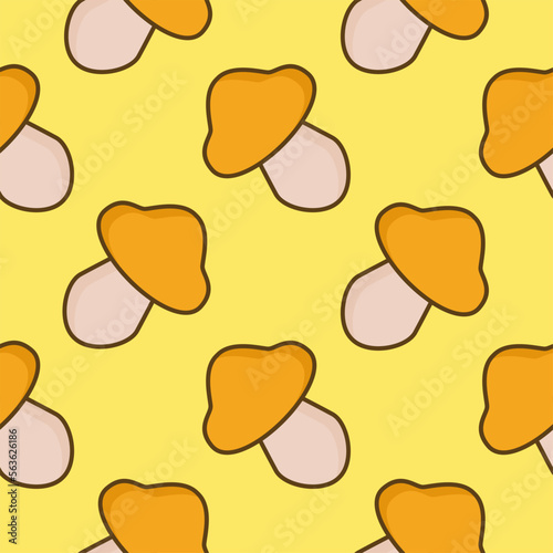 mushroom seamless pattern flat design vector illustration