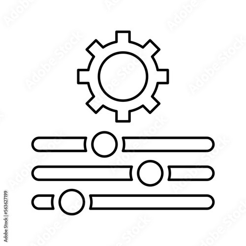Settings, options, preferences outline icon. Line art vector.
