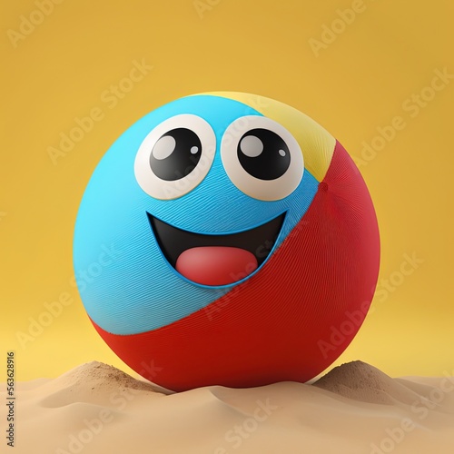 Cute Cartoon Beach Ball Cha...