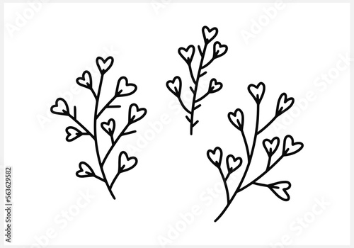 Doodle flower icon isolated. Hand drawn line art shepherds bag. Sketch flower vector stock illustration. EPS 10