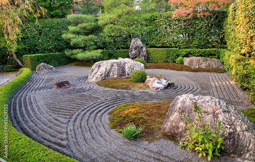 Canvas Print The rock stone garden of Taizo-in temple. Kyoto. Japan