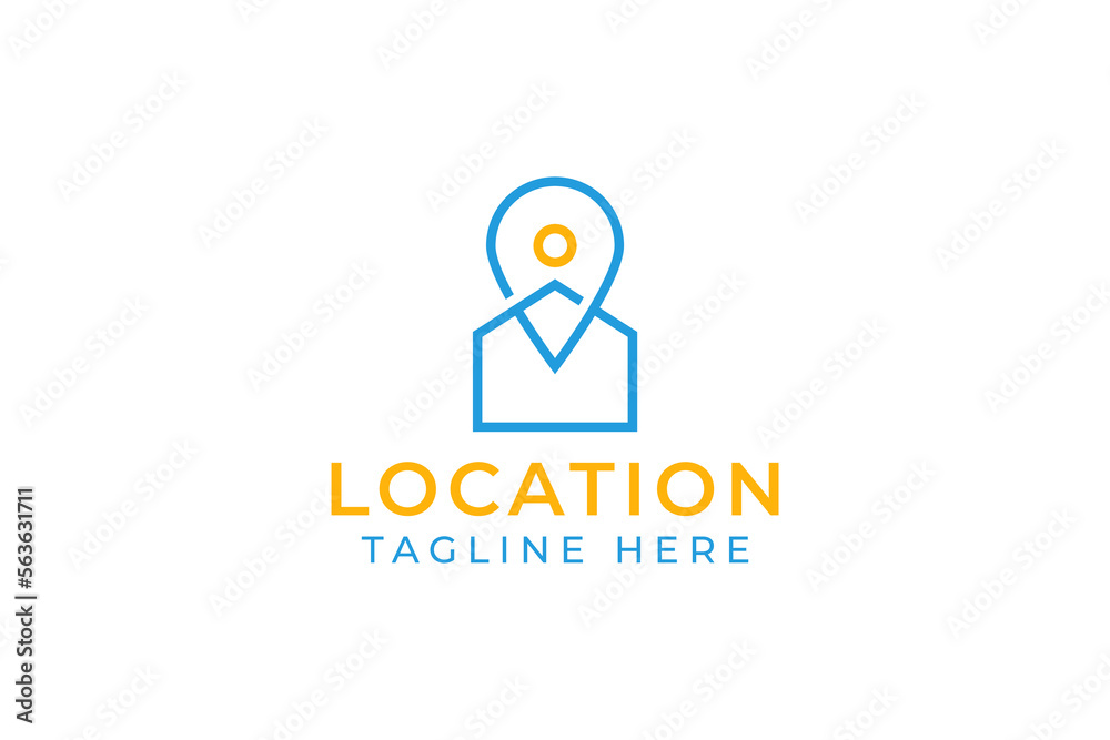 Pin Home Map Location Icon Logo Abstract Minimalist Concept Pin Home Map Location Icon Logo Abstract Minimalist Concept