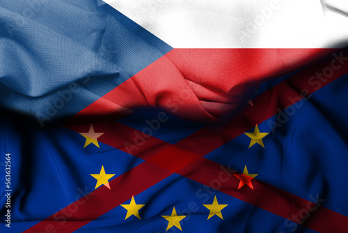 czech republic flag illustration incorporating european flags, Background for decoration. photo