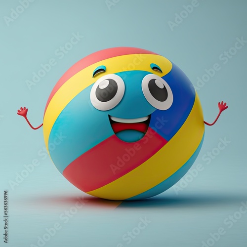 Cute Cartoon Beach Ball Cha...