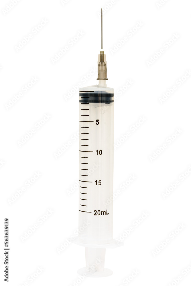 Seringa de 20ml vazia com agulha. Seringa de 20ml vazia com agulha.
