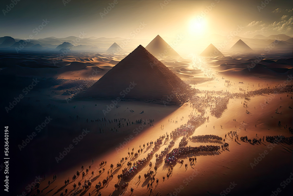The Exodus from Egypt. Generative AI - obrazy, fototapety, plakaty 