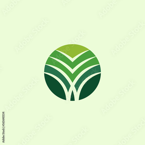 elegant grass Logo design vector template. abstract grass, leaf, nature Logo symbol Logotype concept icon. Creative lawn care logo vector