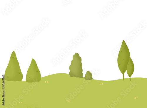 Field grass hill illustration