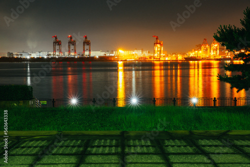 Tokyo sea port night view photo