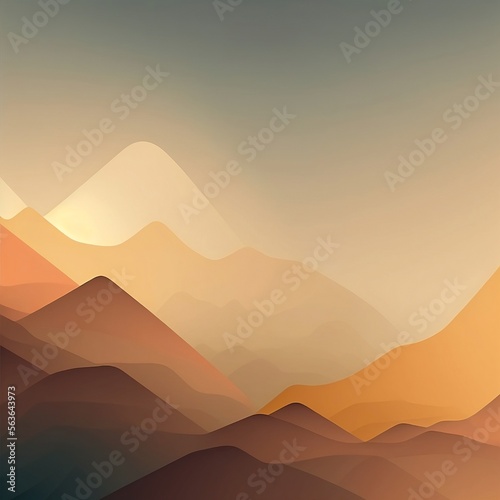 Sunset in the desert  mountains in orange  gradient wallpaper or textured background