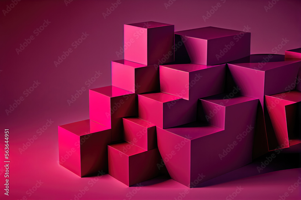 A three-dimensional figure formed by stacking many purple cuboids. A three-dimensional figure formed by stacking many purple cuboids.