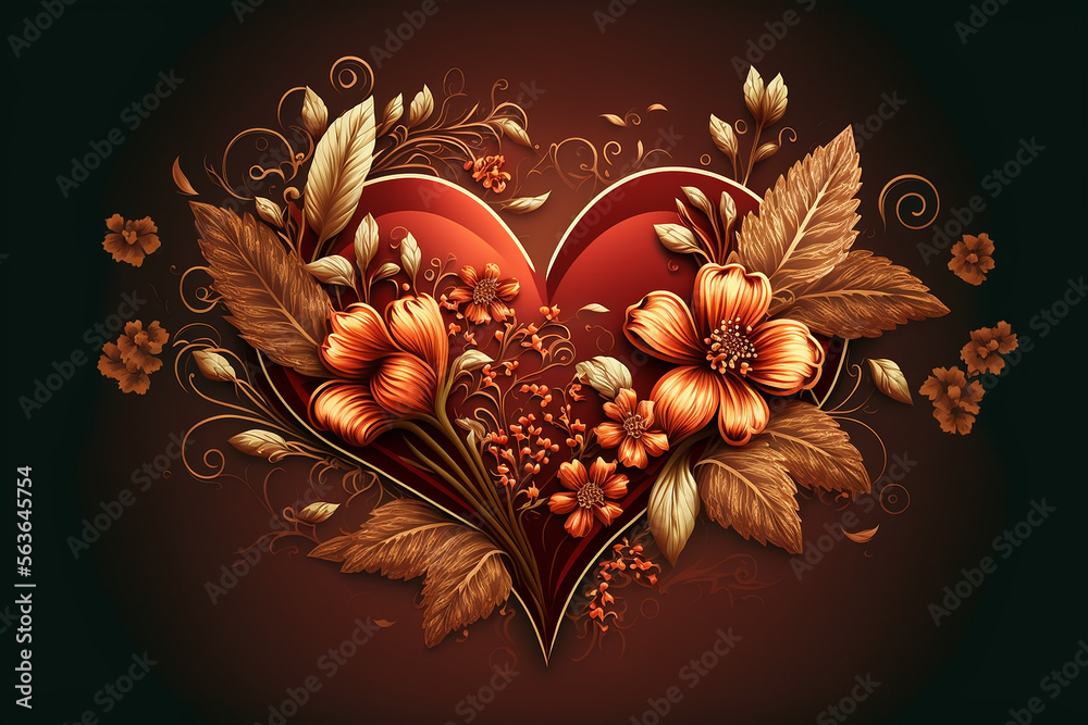 Obraz premium heart with ornament