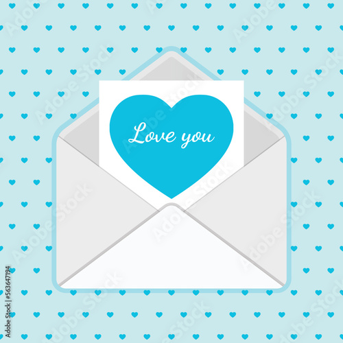 Envelope with heart. Vector illustration.
