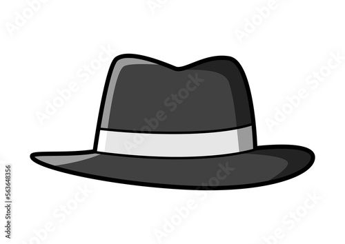 Cartoon vector illustration of fedora hat isolated on white