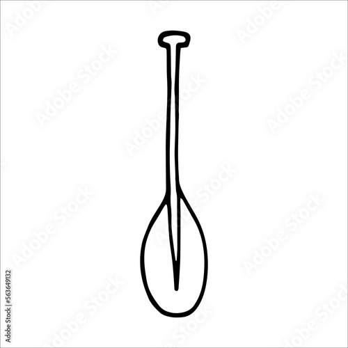 Paddle for sup surfing doodle style vector illustration isolated on white