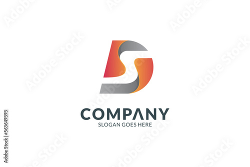 DS logo initials, monogram design template suitable for company logos