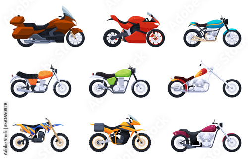 A set of different motorcycles Fototapet