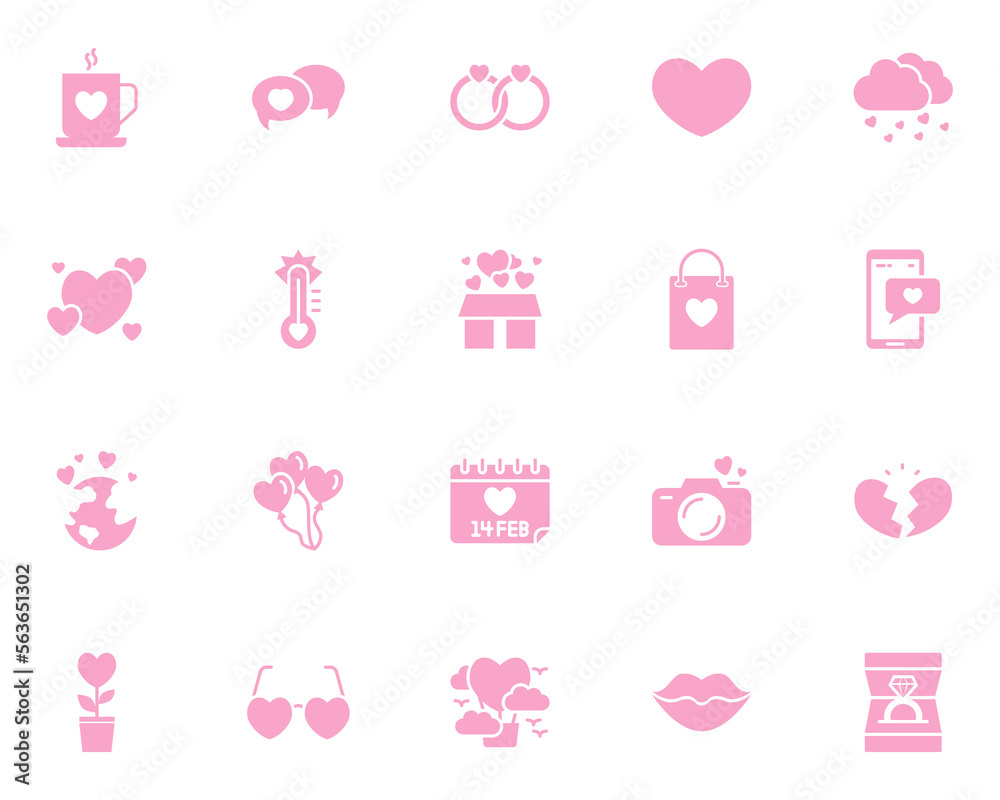 set of valentine icons, love, heart, wedding
