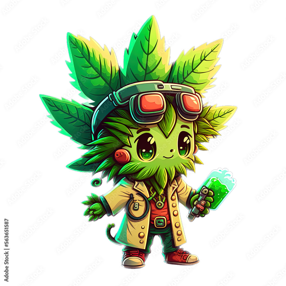 Fototapeta premium Super cute cannabis maqscot