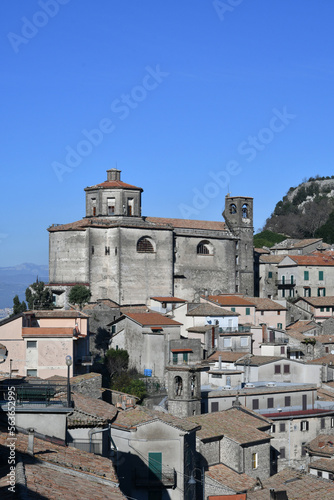 Panoramic view of Patrica, a medieval village in the province of Frosinone in Italy. © Giambattista