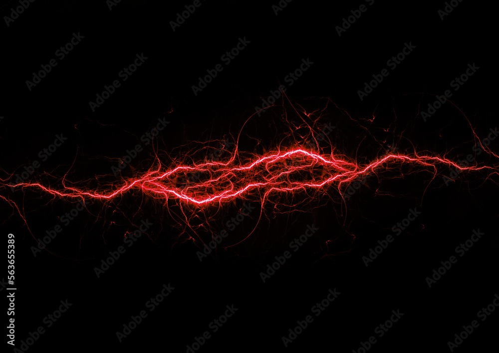 Red abstract lightning, plasma and power element background