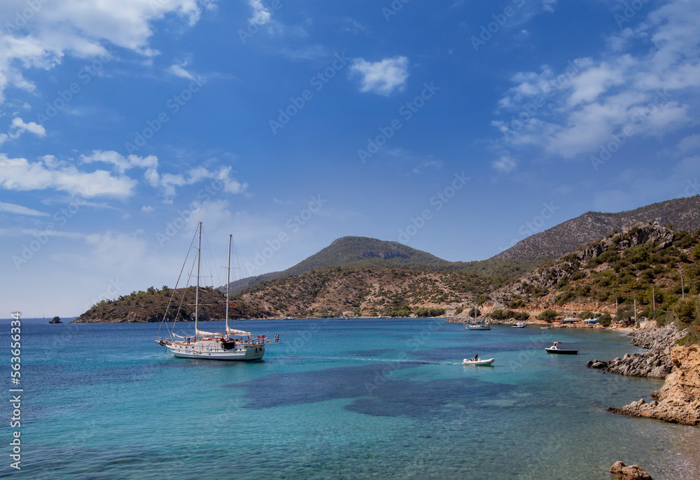 Datça - Mugla - Turkey - Sea view in Datça, datça harbor, kargı bay. Datça - Mugla - Turkey - Sea view in Datça, datça harbor, kargı bay.